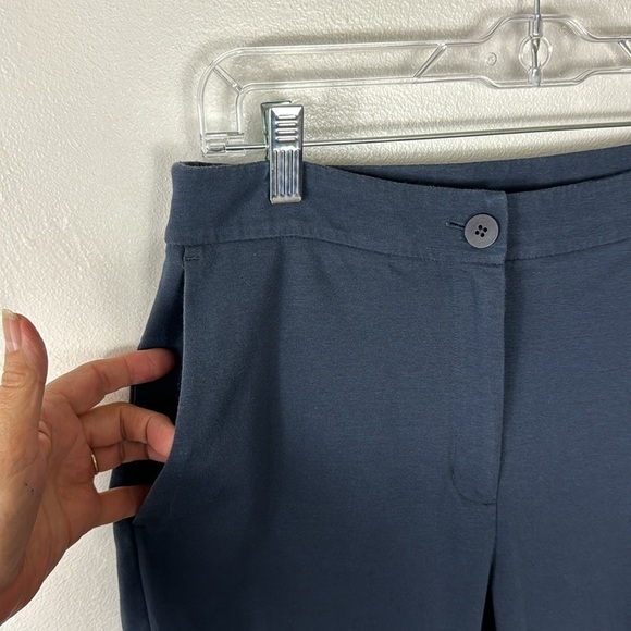 Eileen Fisher Stretch Ponte Ankle Pant Women's S Blue Zip Closure Straight Leg - Picture 5 of 11